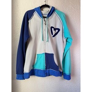 Zumba Colorblock Patchwork Zip Up Hoodie Sweatshirt XXLarge